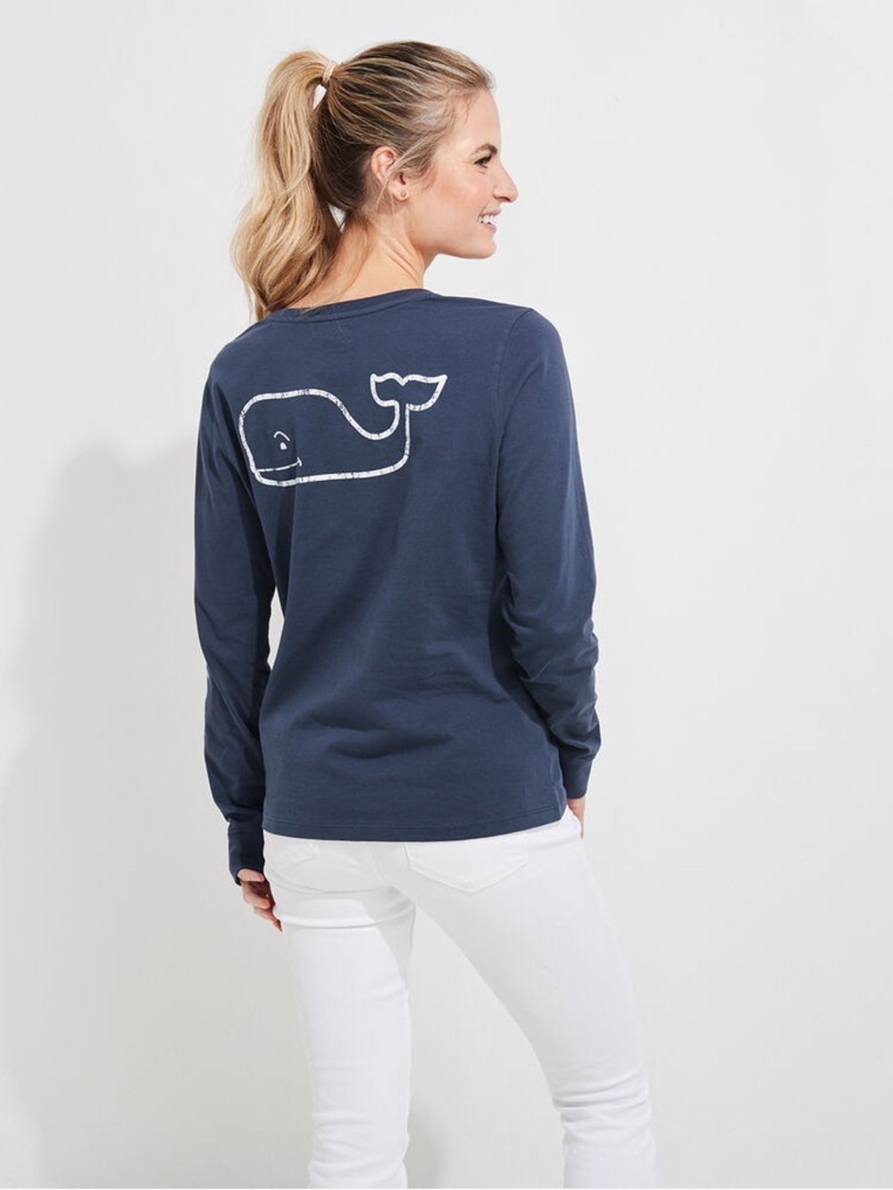 Vineyard Vines Coral Whale Long Sleeve Pocket Tee XL - Picture 11 of 12